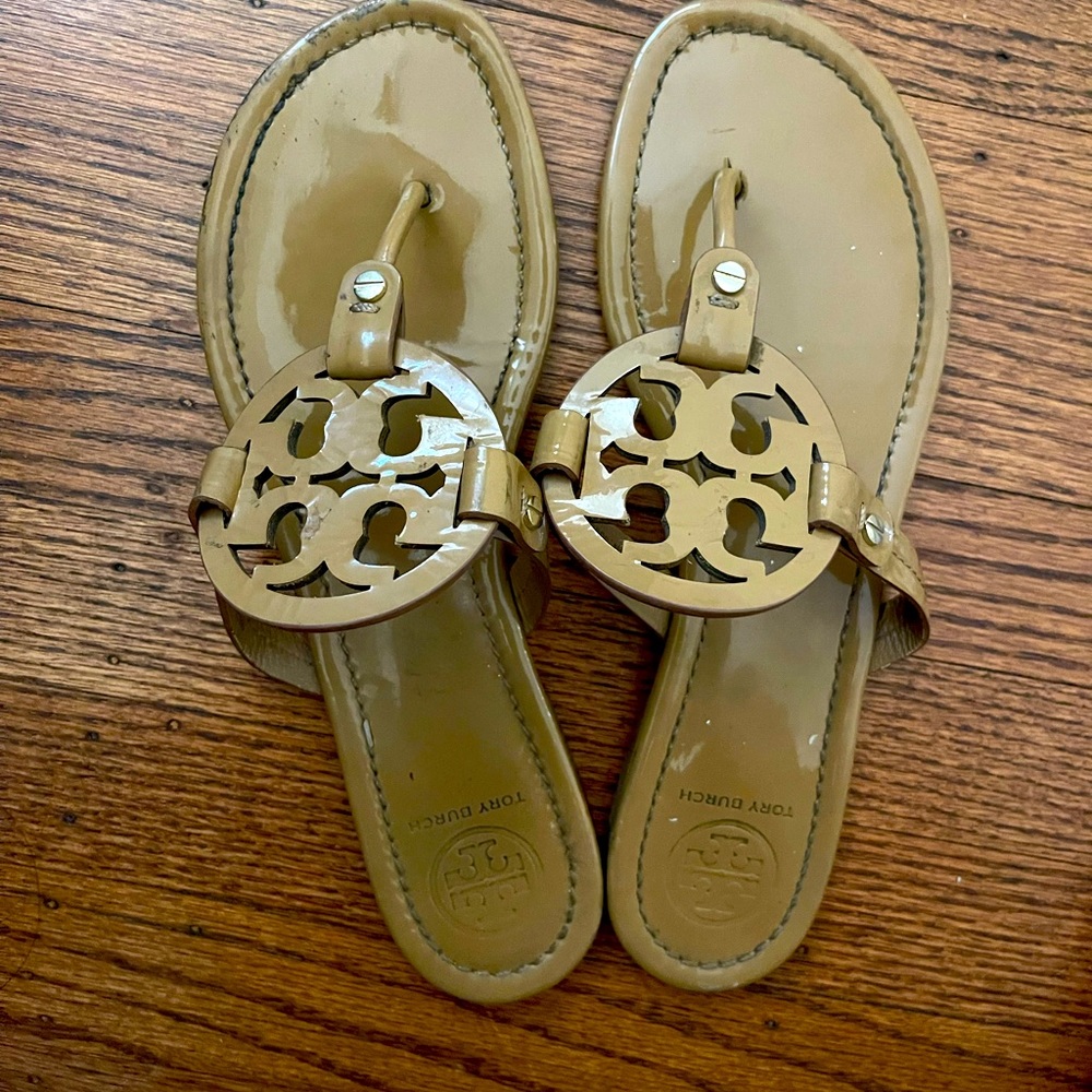 Tory Burch Miller Sandal in Sand Patent